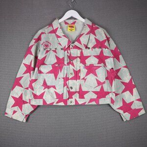 Super Lovers One Size Cropped Star Denim Jacket Studded Japan Brand